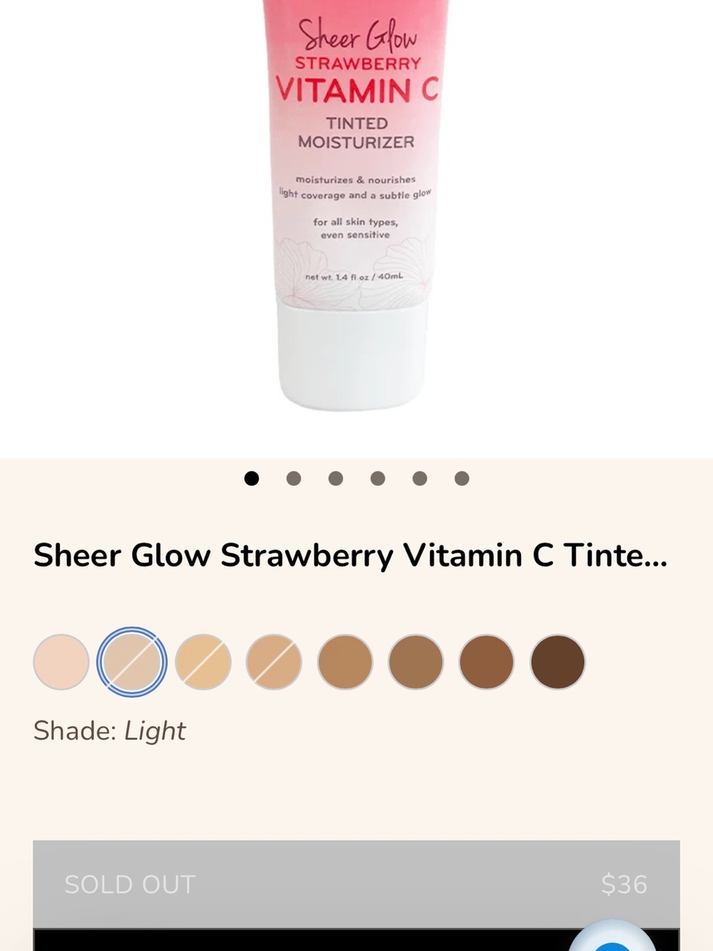 Purlisse Sheer Glow Strawberry Vitamin C Tinted Moisturizer - Light